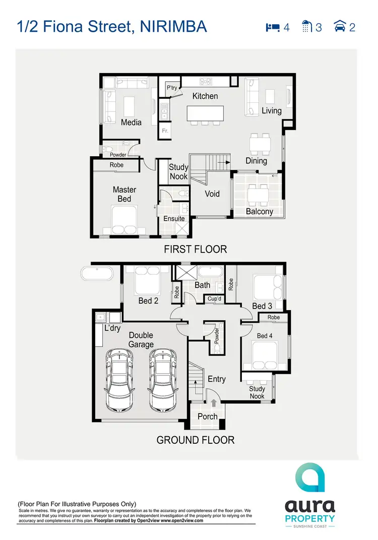 Floorplan of Homely house listing, 1/2 Fiona St, Nirimba QLD 4551