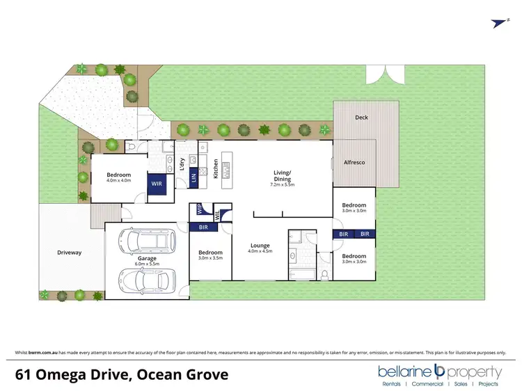 Floorplan of Homely house listing, 61 Omega Drive, Ocean Grove VIC 3226