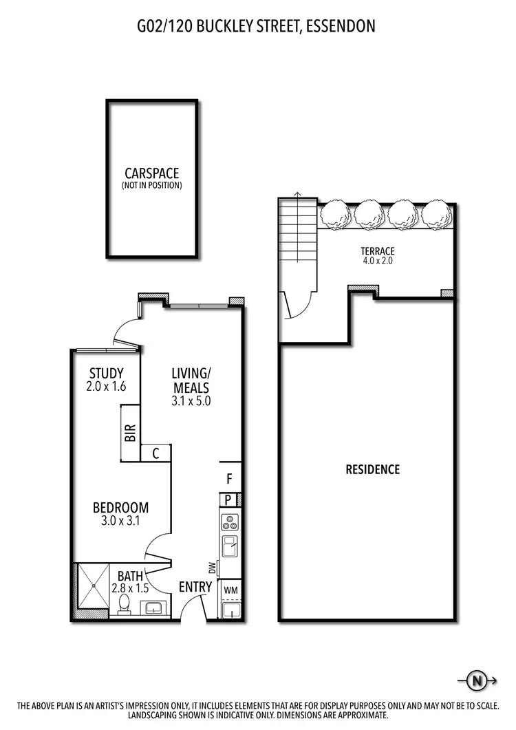 Floorplan of Homely apartment listing, G02/120 Buckley Street, Essendon VIC 3040