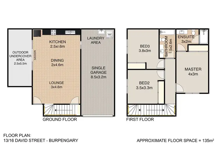 Floorplan of Homely townhouse listing, 16/13 David Street, Burpengary QLD 4505