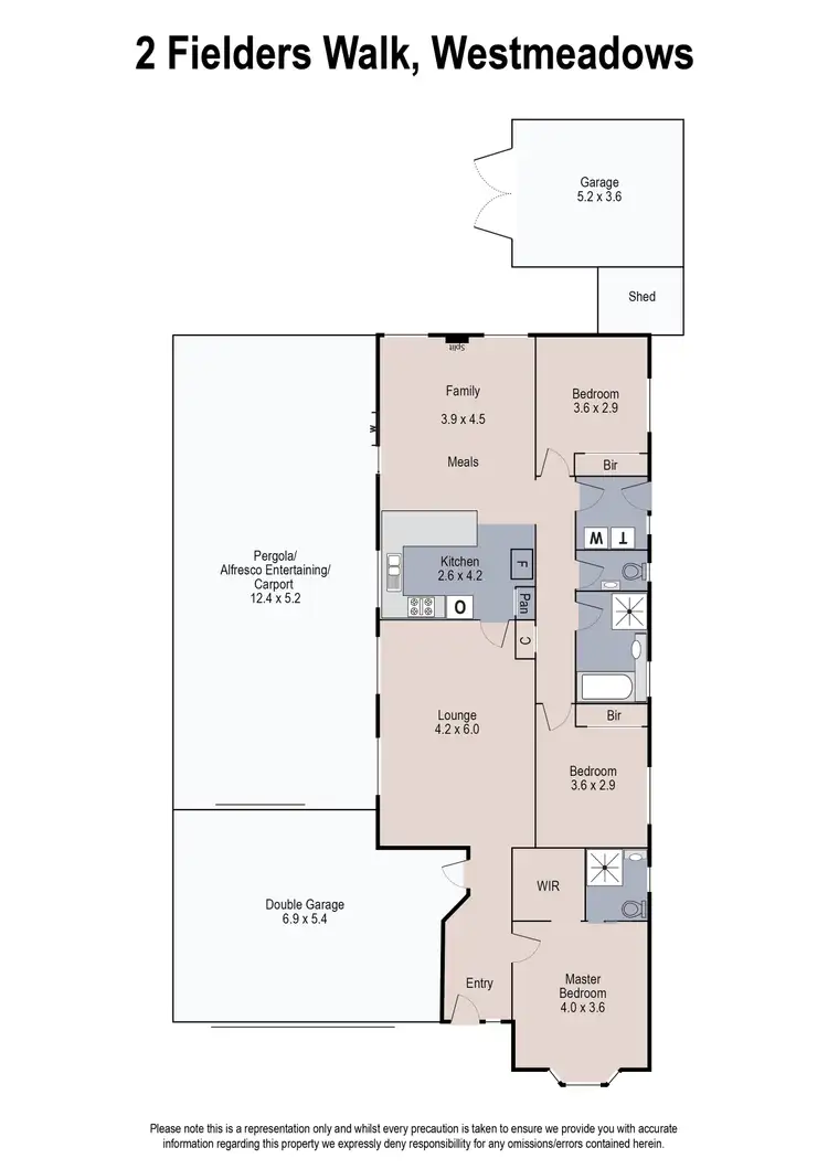 Floorplan of Homely house listing, 2 Fielders Walk, Westmeadows VIC 3049