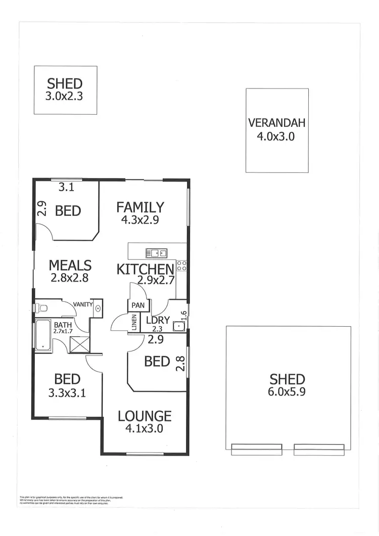 Floorplan of Homely house listing, 13 Bradley Court, Murray Bridge SA 5253