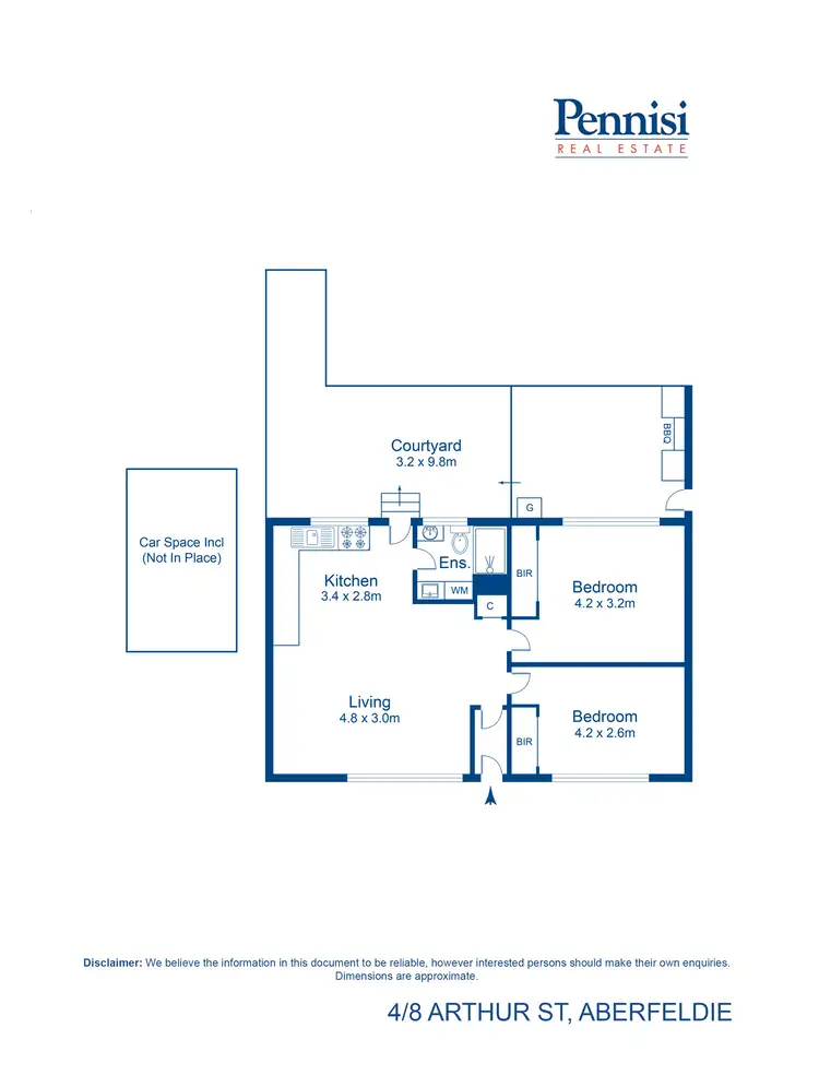 Floorplan of Homely unit listing, 4/8 Arthur Street, Aberfeldie VIC 3040
