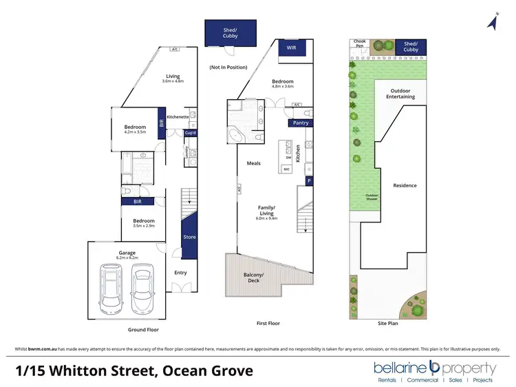Floorplan of Homely townhouse listing, 1/15 Whitton Street, Ocean Grove VIC 3226
