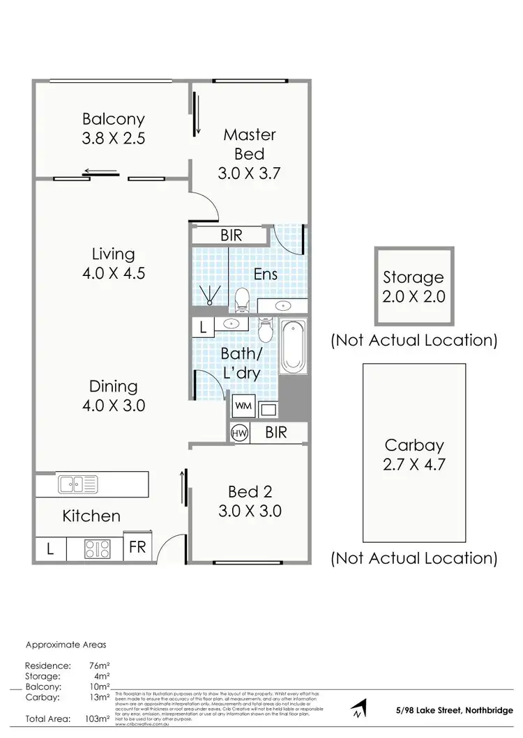 Floorplan of Homely apartment listing, 5/98 Lake Street, Northbridge WA 6003