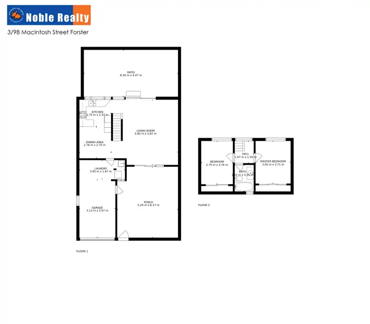 Floorplan of Homely townhouse listing, 3/98 Macintosh Street, Forster NSW 2428