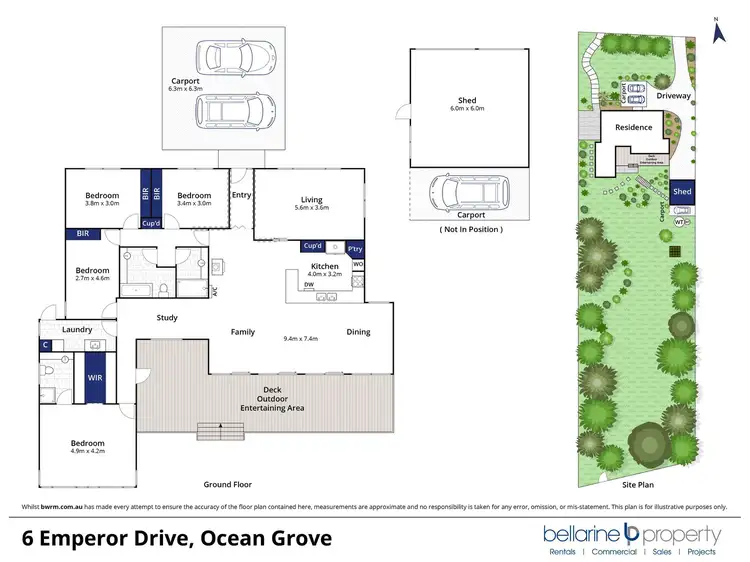 Floorplan of Homely house listing, 6 Emperor Drive, Ocean Grove VIC 3226