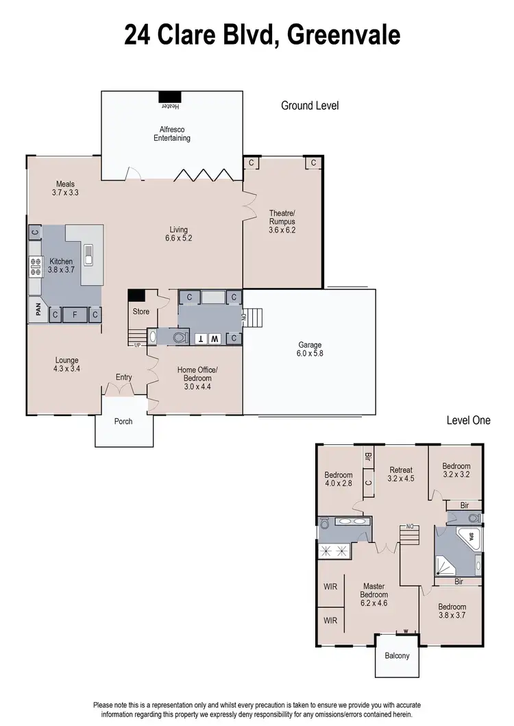 Floorplan of Homely house listing, 24 Clare Boulevard, Greenvale VIC 3059