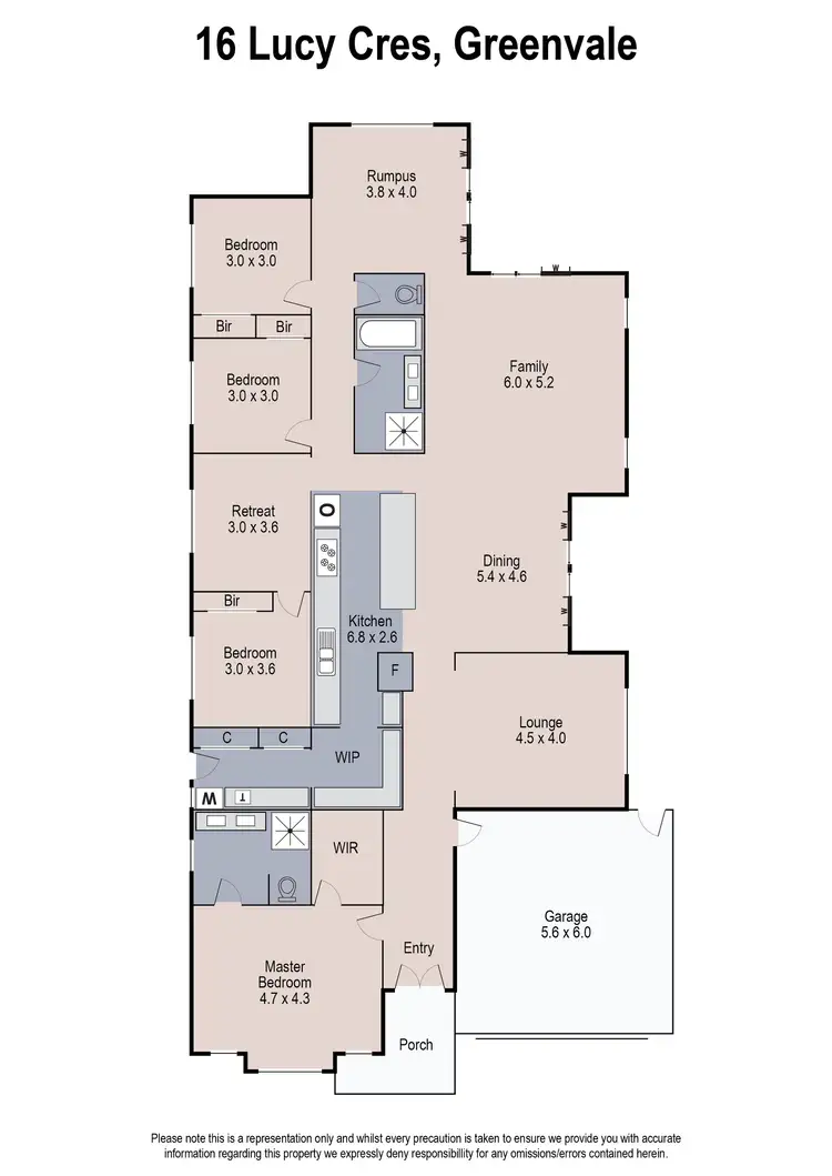 Floorplan of Homely house listing, 16 Lucy Crescent, Greenvale VIC 3059
