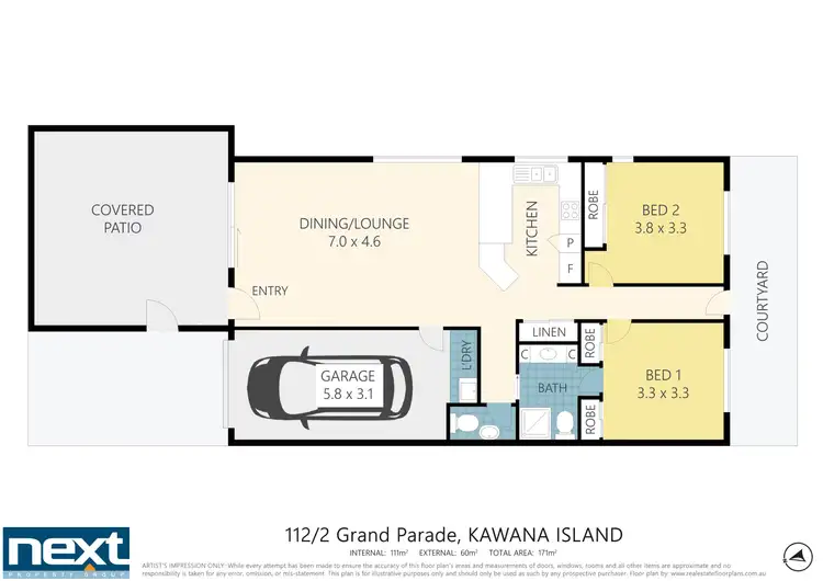 Floorplan of Homely unit listing, 112/2 Grand Parade, Kawana Island QLD 4575