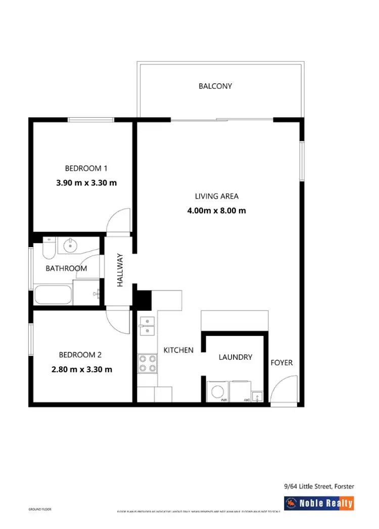 Floorplan of Homely unit listing, 9/64-66 Little Street, Forster NSW 2428