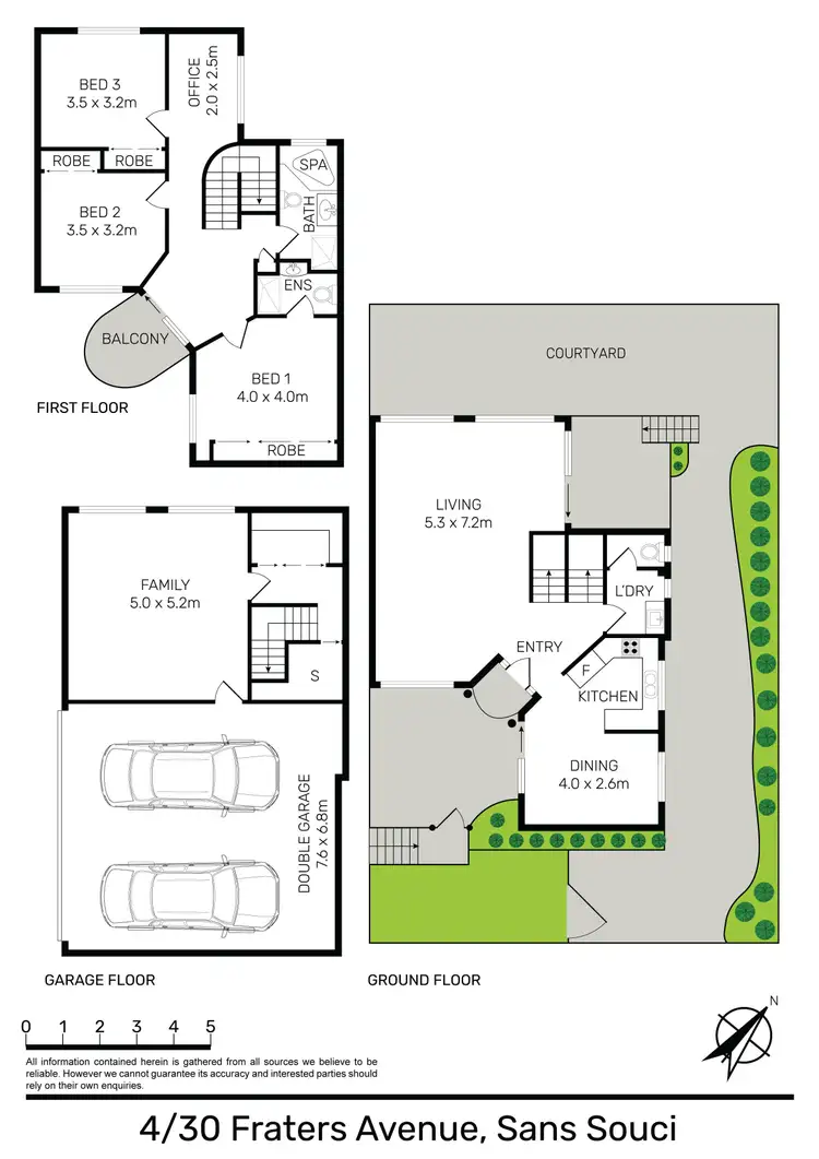 Floorplan of Homely townhouse listing, 4/30 Fraters Ave, Sans Souci NSW 2219