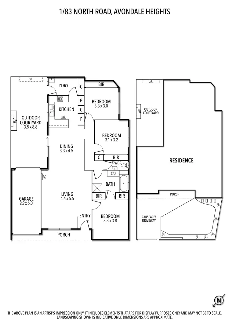 Floorplan of Homely unit listing, 1/83 North Road, Avondale Heights VIC 3034