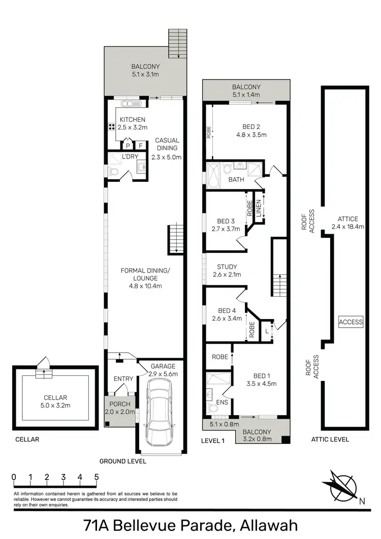 Floorplan of Homely semi-detached listing, 71A Bellevue Pde, Allawah NSW 2218