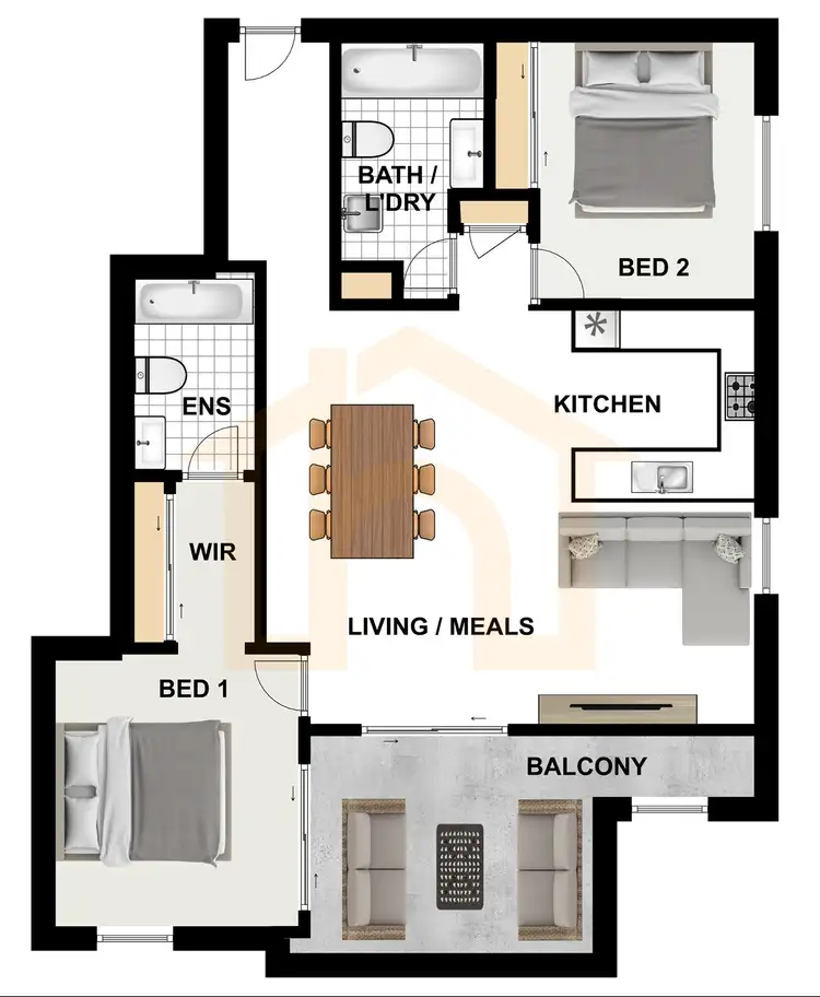 Floorplan of Homely unit listing, 7/44 Cordelia Street, South Brisbane QLD 4101