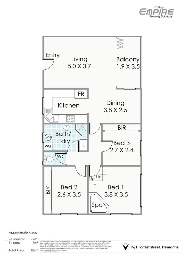 Floorplan of Homely house listing, 15/1 Forrest Street, Fremantle WA 6160