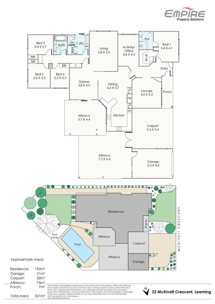 Floorplan of Homely house listing, 22 McKivett Crescent, Leeming WA 6149
