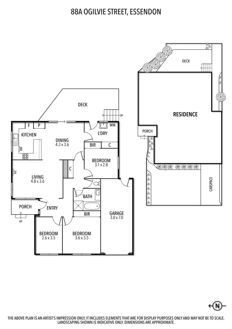 Floorplan of Homely unit listing, 88A Ogilvie Street, Essendon VIC 3040