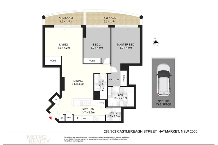 Floorplan of Homely apartment listing, 283/303 Castlereagh St, Haymarket NSW 2000