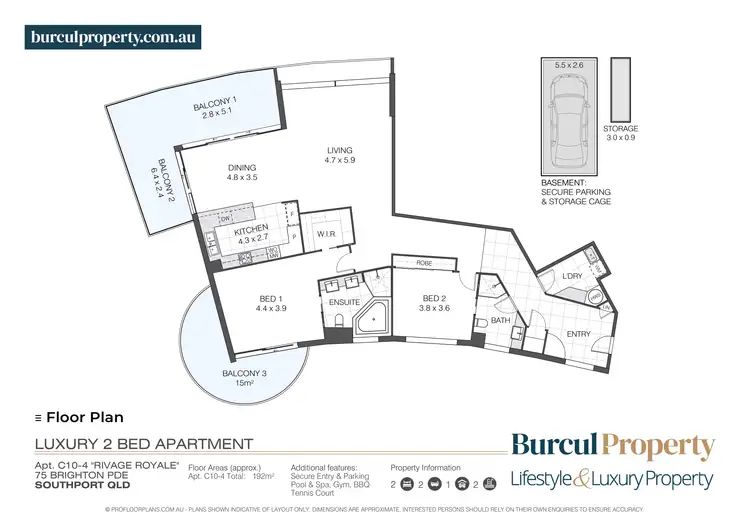 Floorplan of Homely apartment listing, C10- 4/75 Brighton Parade, Southport QLD 4215