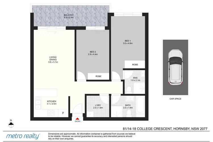 Floorplan of Homely apartment listing, 81/14 College Cres, Hornsby NSW 2077
