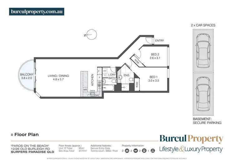 Floorplan of Homely apartment listing, 12/26 Old Burleigh Road, Surfers Paradise QLD 4217