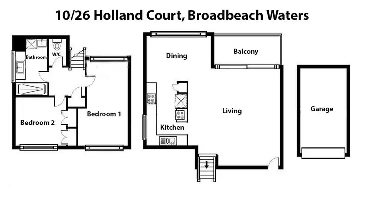Floorplan of Homely unit listing, 10/26 Holland Court, Broadbeach Waters QLD 4218