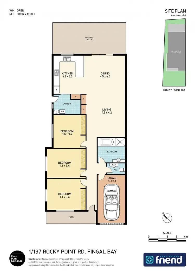 Floorplan of Homely semi-detached listing, 1/137 Rocky Point Road, Fingal Bay NSW 2315