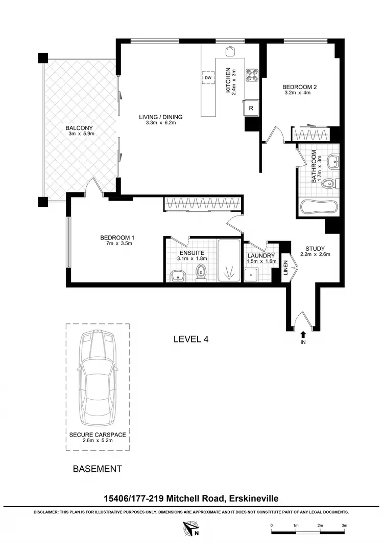 Floorplan of Homely apartment listing, 15406/177-219 Mitchell Road, Erskineville NSW 2043
