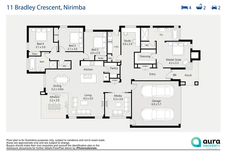 Floorplan of Homely house listing, 11 Bradley Crescent, Nirimba QLD 4551