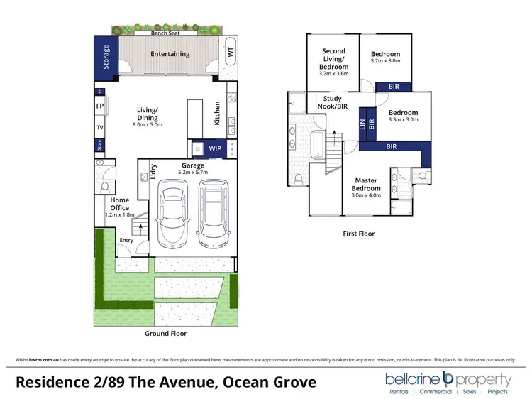 Floorplan of Homely townhouse listing, 2/89 The Avenue, Ocean Grove VIC 3226