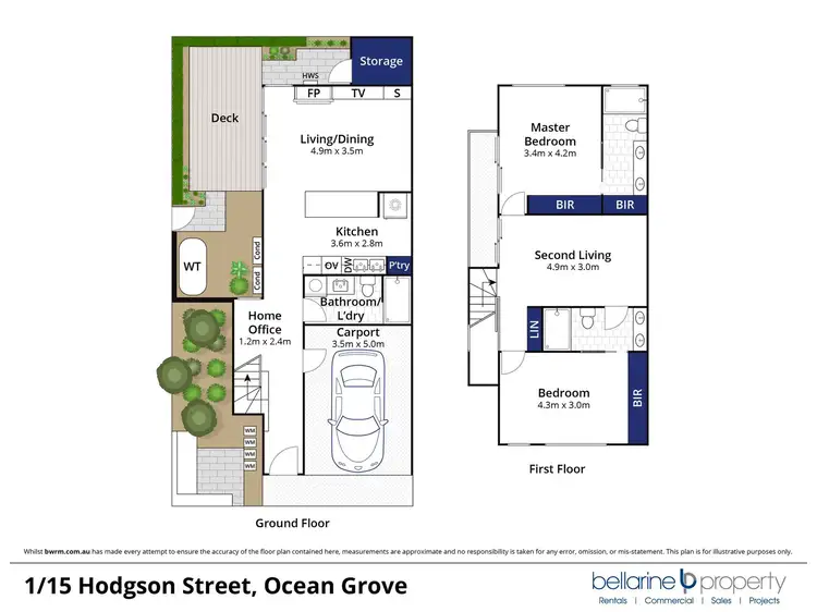 Floorplan of Homely townhouse listing, 1/15 Hodgson Street, Ocean Grove VIC 3226