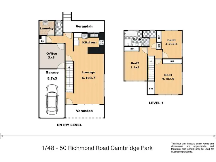 Floorplan of Homely townhouse listing, 1/48 Richmond Rd, Cambridge Park NSW 2747