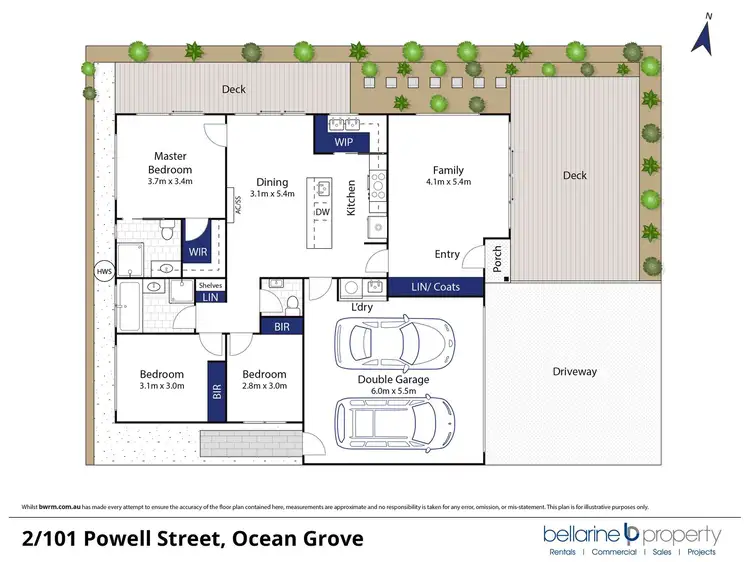 Floorplan of Homely townhouse listing, 2/101 Powell Street, Ocean Grove VIC 3226