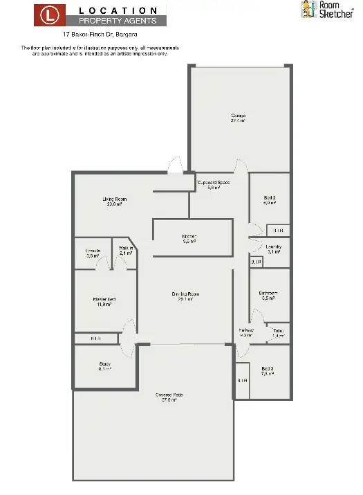 Floorplan of Homely house listing, 17 Baker-Finch Drive, Bargara QLD 4670