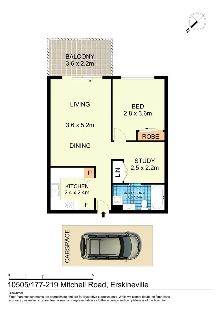 Floorplan of Homely apartment listing, 10505/177-219 Mitchell Road, Erskineville NSW 2043