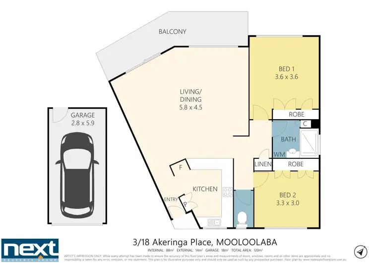 Floorplan of Homely unit listing, 3/18 Akeringa Place, Mooloolaba QLD 4557