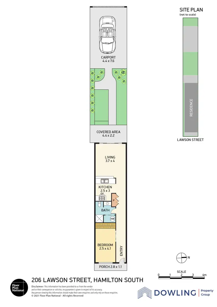Floorplan of Homely semi-detached listing, 206 Lawson Street, Hamilton South NSW 2303