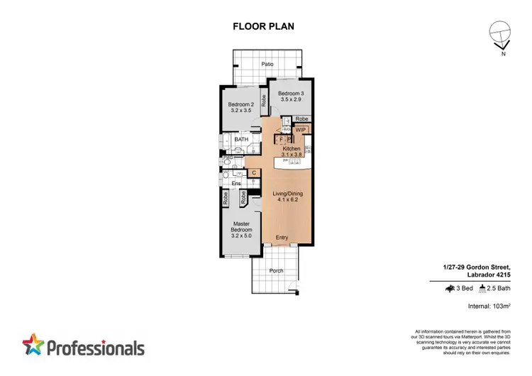 Floorplan of Homely unit listing, 1/27-29 Gordon Street, Labrador QLD 4215