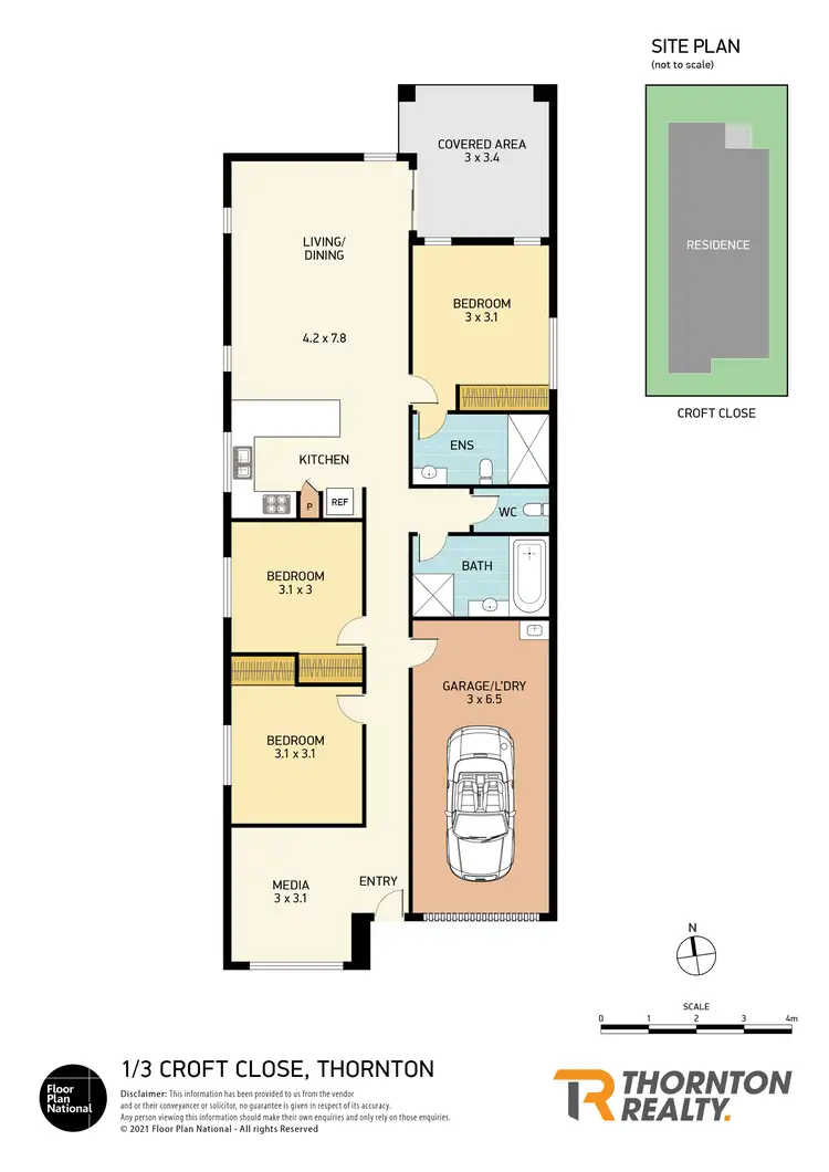 Floorplan of Homely semi-detached listing, 1/3 Croft Close, Thornton NSW 2322