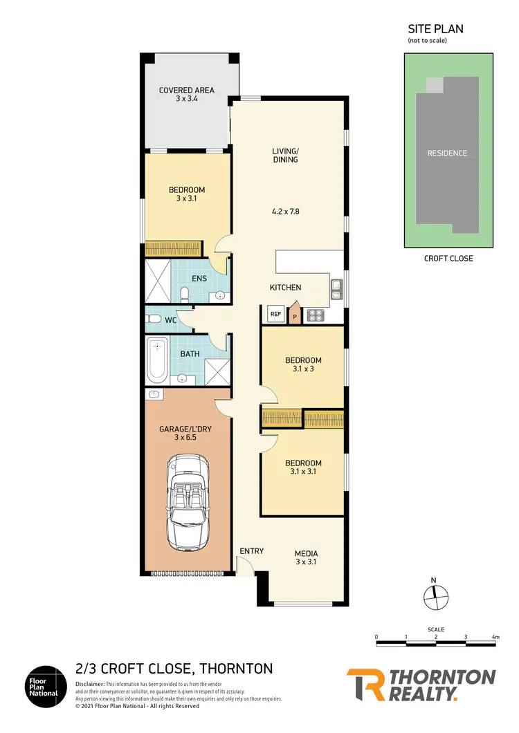 Floorplan of Homely semi-detached listing, 2/3 Croft Close, Thornton NSW 2322