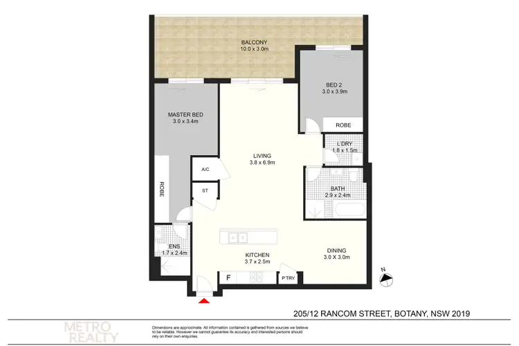 Floorplan of Homely apartment listing, 205/12 Rancom Street, Botany NSW 2019