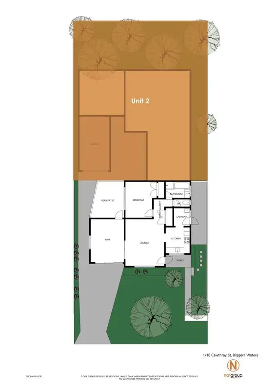 Floorplan of Homely semi-detached listing, 1/16 Cawthray Street, Biggera Waters QLD 4216