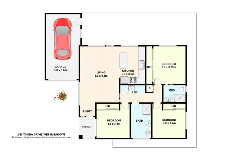 Floorplan of Homely unit listing, 2/60 Toora Drive, Westmeadows VIC 3049