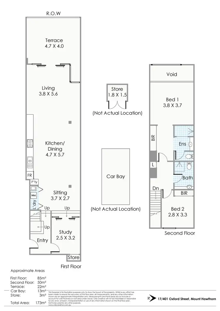 Floorplan of Homely townhouse listing, 17/401 Oxford Street, Mount Hawthorn WA 6016