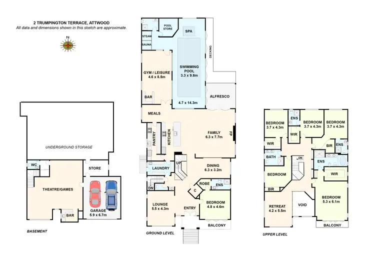 Floorplan of Homely house listing, 2 Trumpington Terrace, Attwood VIC 3049