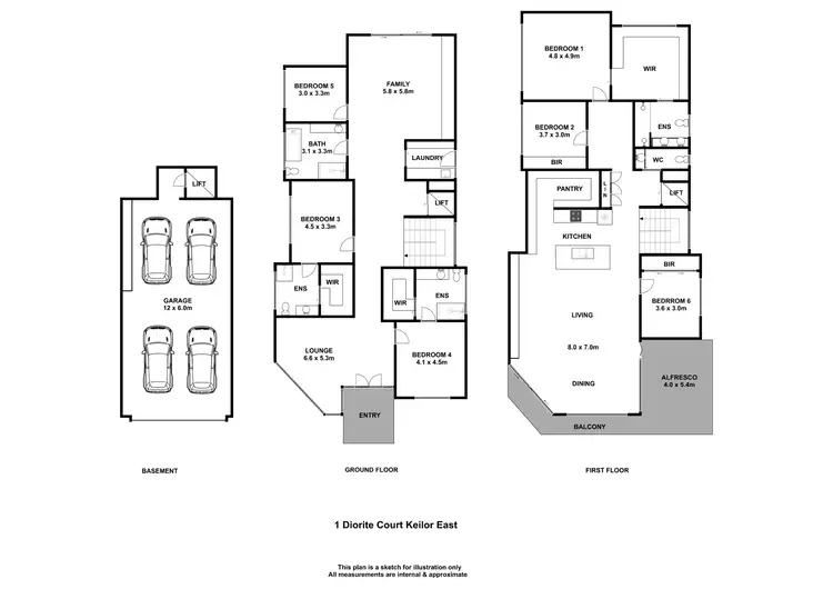 Floorplan of Homely house listing, 1 Diorite Court, Keilor East VIC 3033