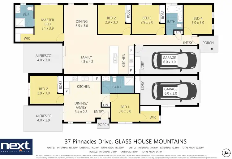 Floorplan of Homely house listing, 1 & 2/37 Pinnacles Drive, Glass House Mountains QLD 4518