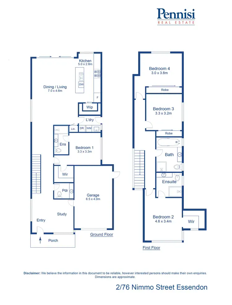 Floorplan of Homely townhouse listing, 2/76 Nimmo Street, Essendon VIC 3040