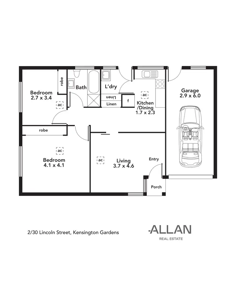 Floorplan of Homely unit listing, 2/30 Lincoln Street, Kensington Gardens SA 5068